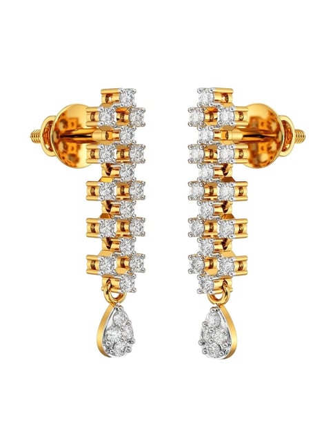 Joyalukkas 18k (750) Purity Yellow Gold Shimmering Diamond Cluster Earrings