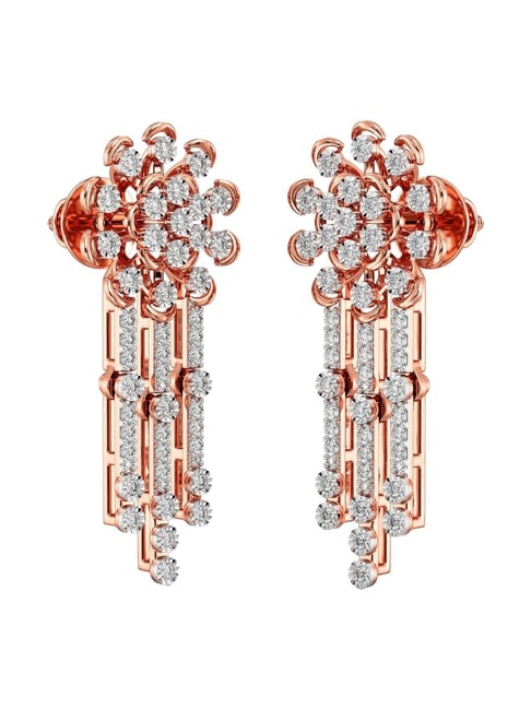 Joyalukkas 18k (750) Purity Rose Gold Classic Blossom Diamond Earrings