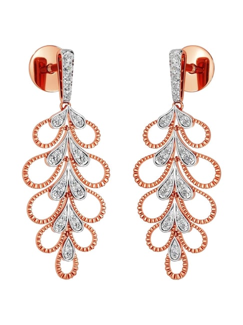 Joyalukkas 18k (750) Purity Rose Gold Lush Floral Diamond Earrings