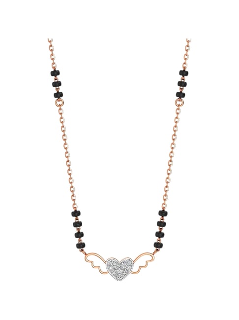 Joyalukkas 18k (750) Purity Rose Gold Wings of Heart Diamond Mangalsutra