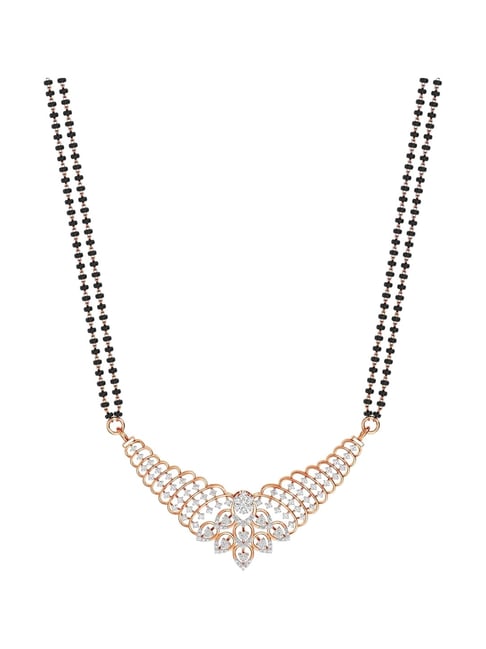 Joyalukkas 18k (750) Purity Rose Gold Exquisite Floral Diamond Mangalsutra