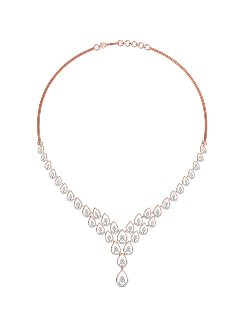 Joyalukkas 18k (750) Purity Rose Gold Clustered Glow Diamond Necklace