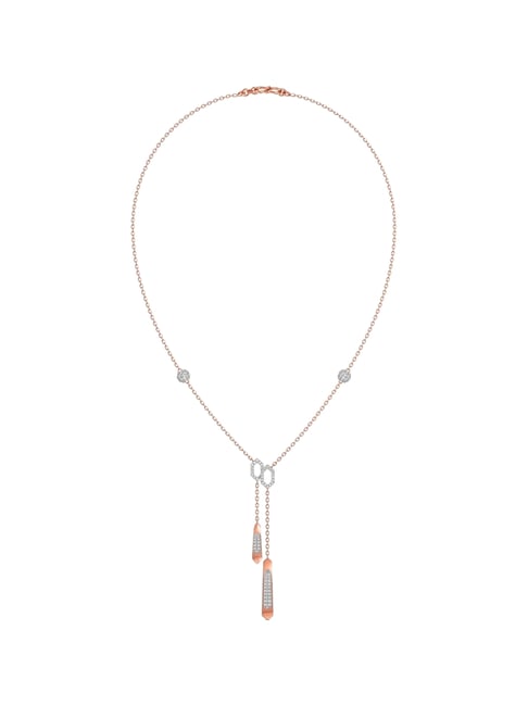 Joyalukkas 18k (750) Purity Rose Gold Geometric Glow Drop Diamond Necklace