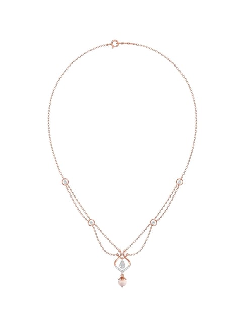 Joyalukkas 18k (750) Purity Rose Gold Shimmering Dewy Charm Diamond Necklace
