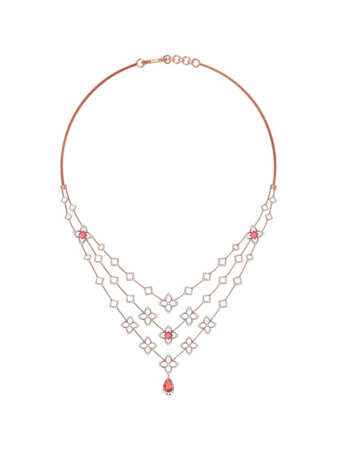 Joyalukkas 18k (750) Purity Rose Gold Delicate Blossom Diamond Necklace