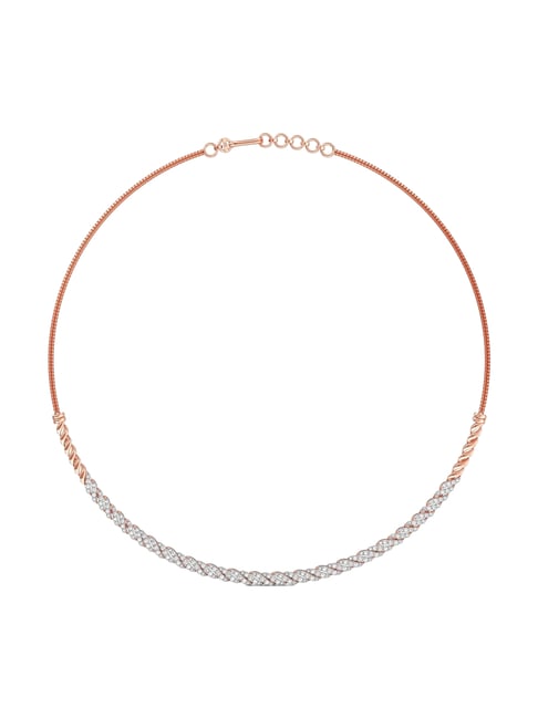Joyalukkas 18k (750) Purity Rose Gold Delicate Swirl Diamond Necklace