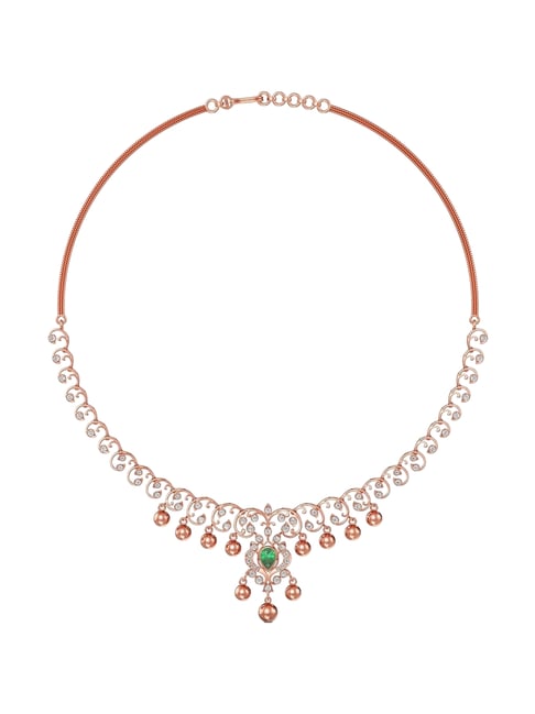 Joyalukkas 18k (750) Purity Rose Gold Versatile Floral Diamond Necklace