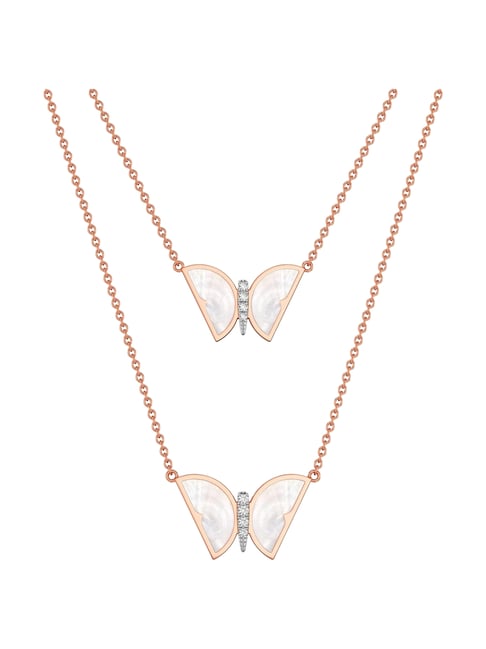 Joyalukkas 18k (750) Purity Rose Gold Fluttering Layers Diamond Necklace