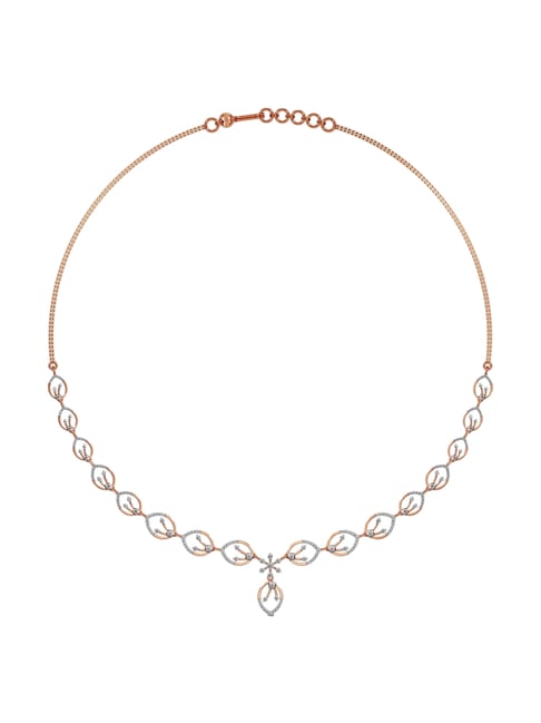 Joyalukkas 18k (750) Purity Rose Gold Radiant Floral Elegance Diamond Necklace