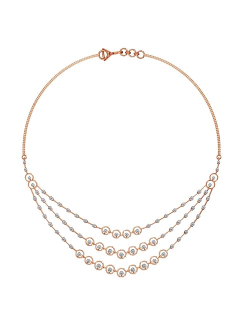 Joyalukkas 18k (750) Purity Rose Gold Layered Radiance Diamond Necklace