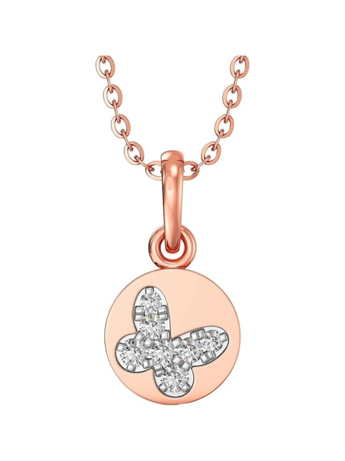 Joyalukkas 18k (750) Purity Rose Gold Delicate Flutter Diamond Pendant-picture-35