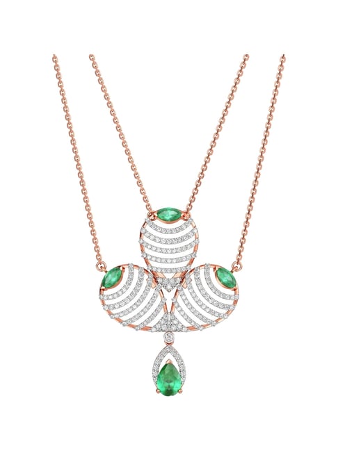 Joyalukkas 18k (750) Purity Rose Gold Connected Dewdrop Beauty Diamond Pendant