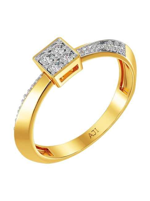 Joyalukkas 18k (750) Purity Yellow Gold Rectangular Elegance Diamond Ring