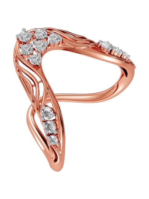 Joyalukkas 18k (750) Purity Rose Gold Ethereal women Diamond Vanki Ring