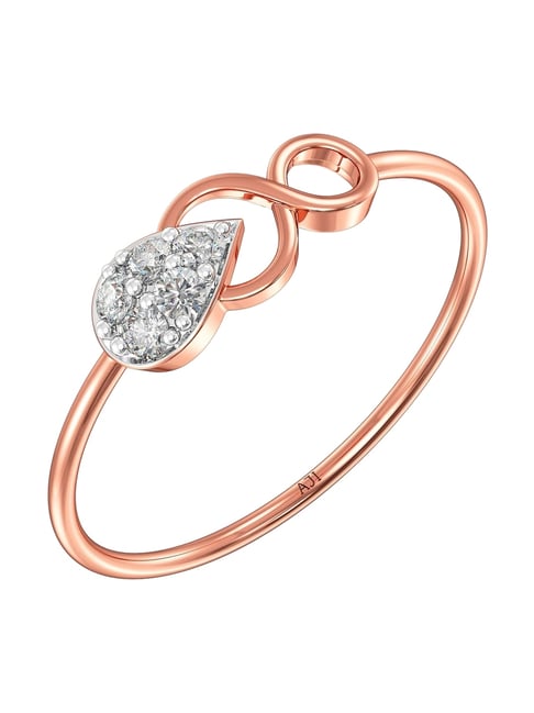 Joyalukkas 18k (750) Purity Rose Gold Serene Leaf Infinity Diamond Ring