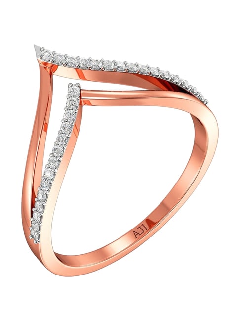 Joyalukkas 18k (750) Purity Rose Gold Sleek Elegance Diamond Ring