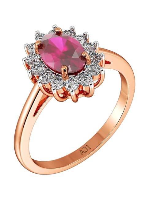 Joyalukkas 18k (750) Purity Rose Gold Ruby Wing Charm Diamond Ring