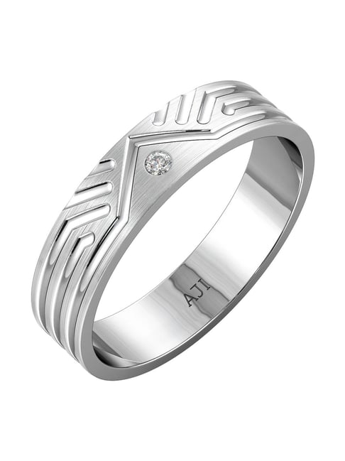 Joyalukkas 950 Angular Texture Platinum Ct Rings For Men