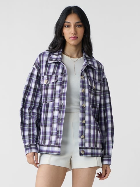 The Souled Store Morocco Cotton Loose Fit Checks Shacket-picture-28