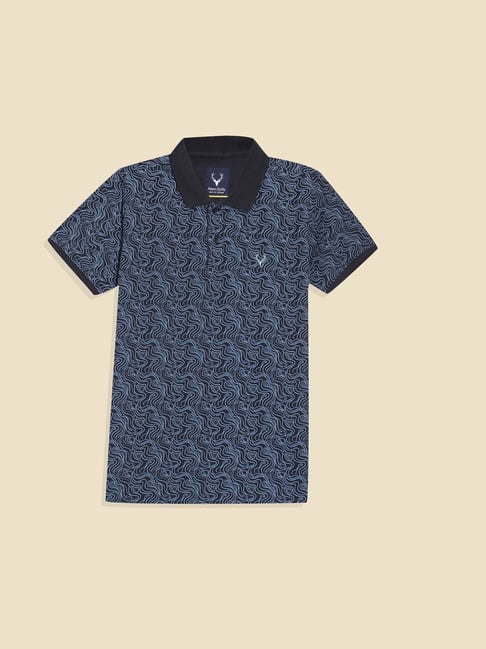 Allen Solly Boys Navy Cotton Printed Polo T-Shirt-picture-42