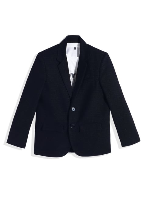 Charchit Boys Navy Cotton Blended Blazer with T-Shirt-picture-26