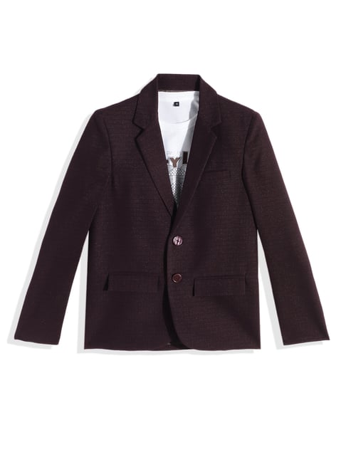 Charchit Boys Violet Cotton Blended Blazer with T-Shirt-picture-25
