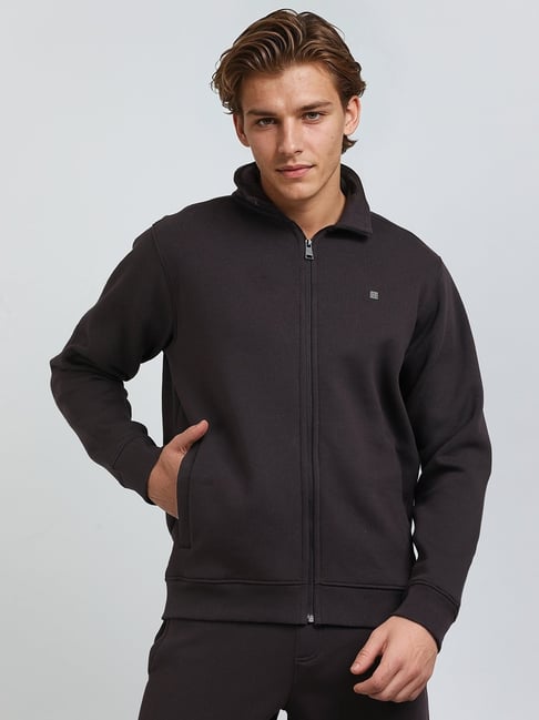 French Connection Brown Blended Solid Long Sleeves Sweatshirts-picture-34