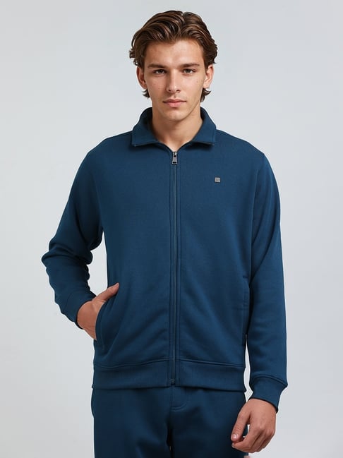 French Connection Teal Blended Solid Long Sleeves Sweatshirts-picture-40