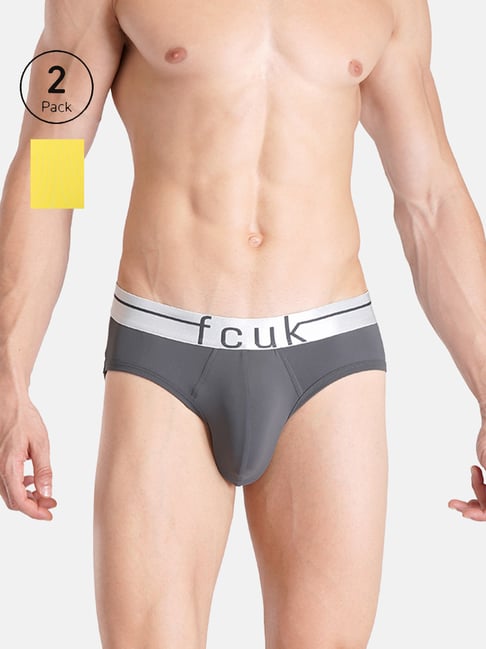 FCUK Multi-Color Polyamide Solid Briefs Pack of 2-picture-19