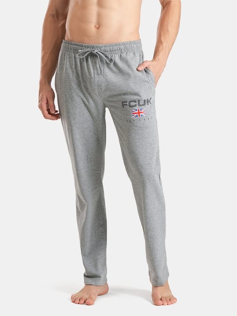 FCUK Grey Cotton Blend Logo Lounge Pants