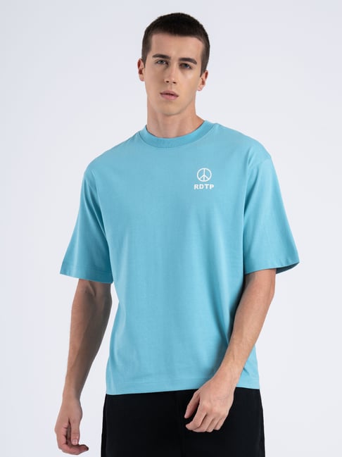 Red Tape Blue Oversized Graphic T-Shirt