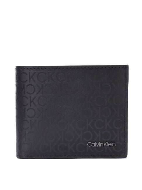 CALVIN KLEIN Mono Black Logo Leather Bi-Fold Wallet