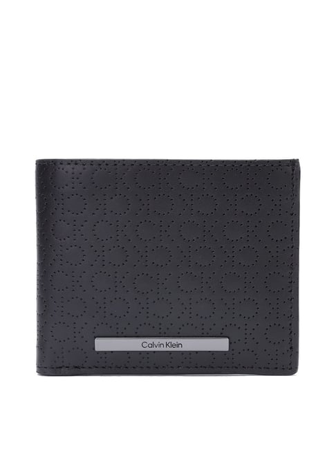 CALVIN KLEIN Black Logo Leather Bi-Fold Wallet