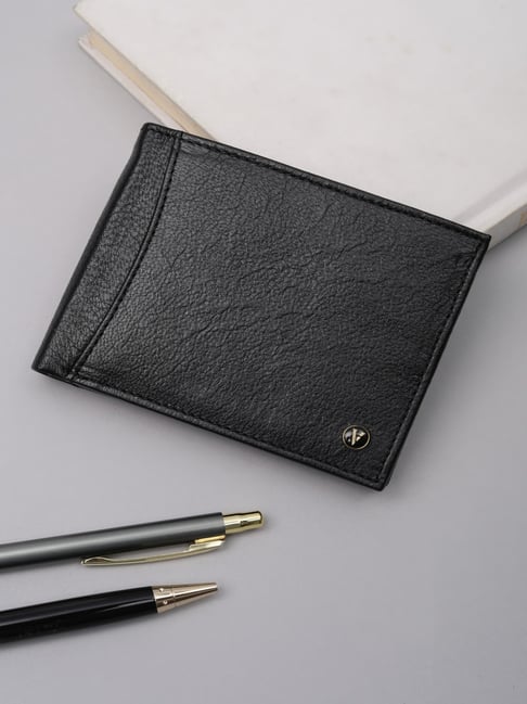 Van Heusen Black Textured Leather Bi-Fold Wallet-picture-20
