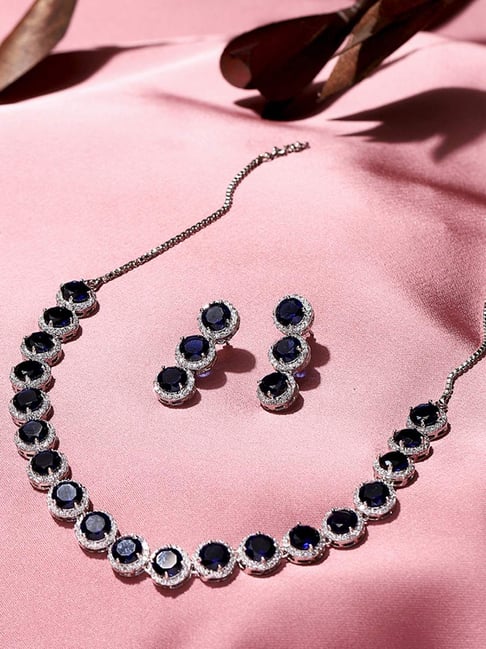 Voylla Sparkling Elegance Victorian Style CZ Jewellery Set