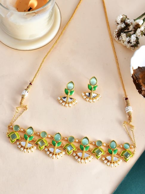 Kundan Jewelry Voylla Necklace Set Necklace Sets Voylla Jewellery