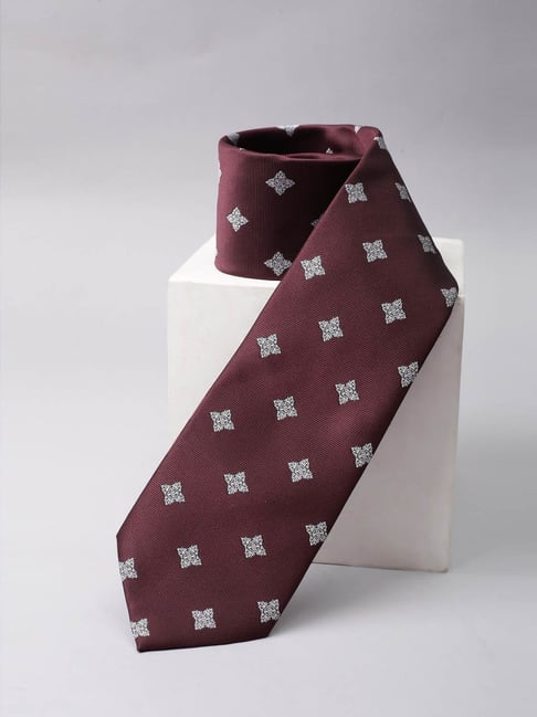 Van Heusen Maroon Embroidered Tie-picture-11