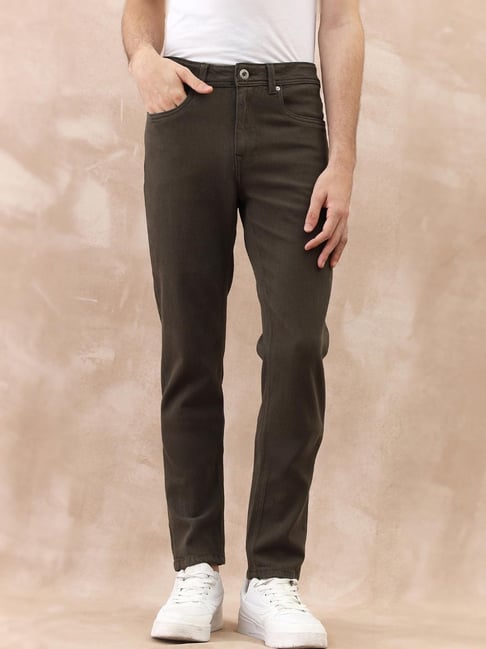 Iconic Green Slim Fit Solid Jeans-picture-16