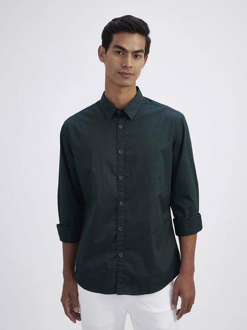 Pepe Jeans Green Cotton Regular Fit Shirt-picture-21