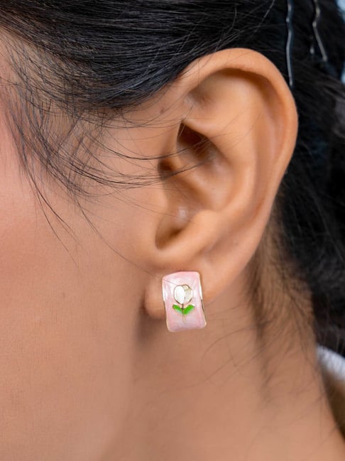 Johori Pink Tulip Stud Earring-picture-33