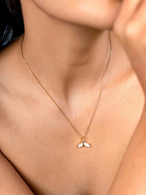 Johori White Shell Mermaid Tail Chain Necklace-picture-39