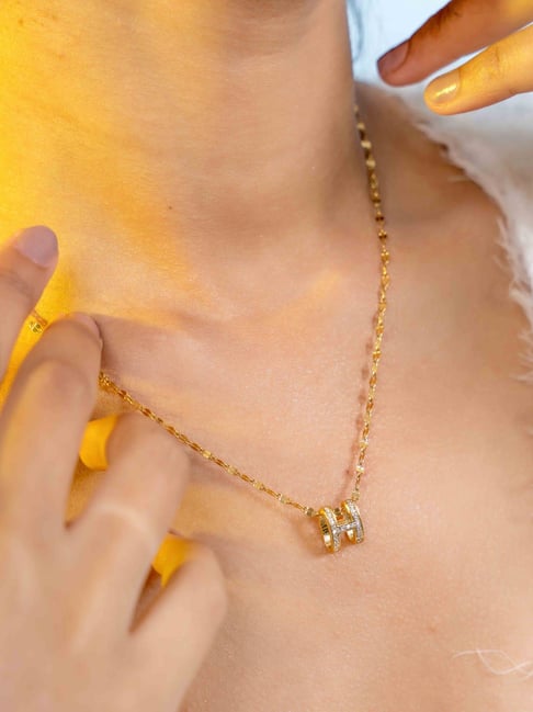 Johori Gold Diamond Pendant Chain Necklace-picture-29