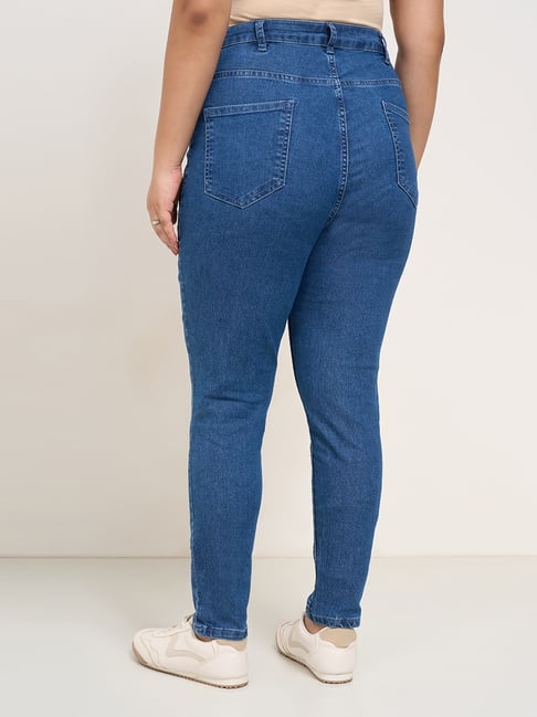 Honey Curvytude By Pantaloons Blue Skinny Fit Jeans