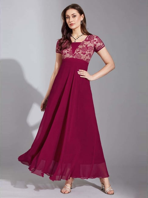 Life With Pockets Pink Relaxed Fit Self Pattern Dress-picture-32