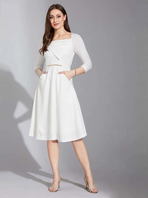 Life With Pockets White Relaxed Fit Dress