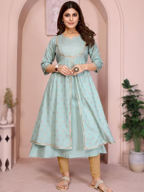 Rangita Light Green Embellished Kurta-picture-22
