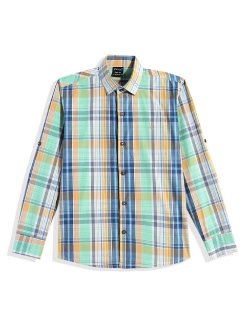 Cavio Boys Navy Cotton Chequered Shirt-picture-16