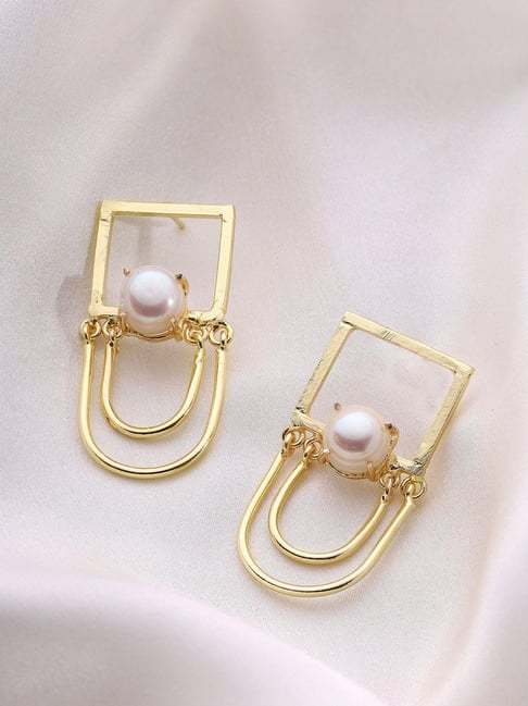 Priyaasi Gold Plated Pearl Studded Drop Earring-picture-35
