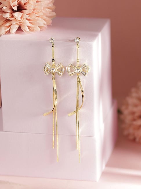 Priyaasi Gold Artificial Stones Contemporary Drop Earring-picture-14