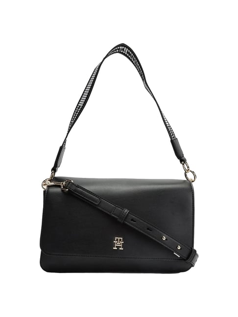 TOMMY HILFIGER Women's Black Solid Cross Body Bag-picture-24